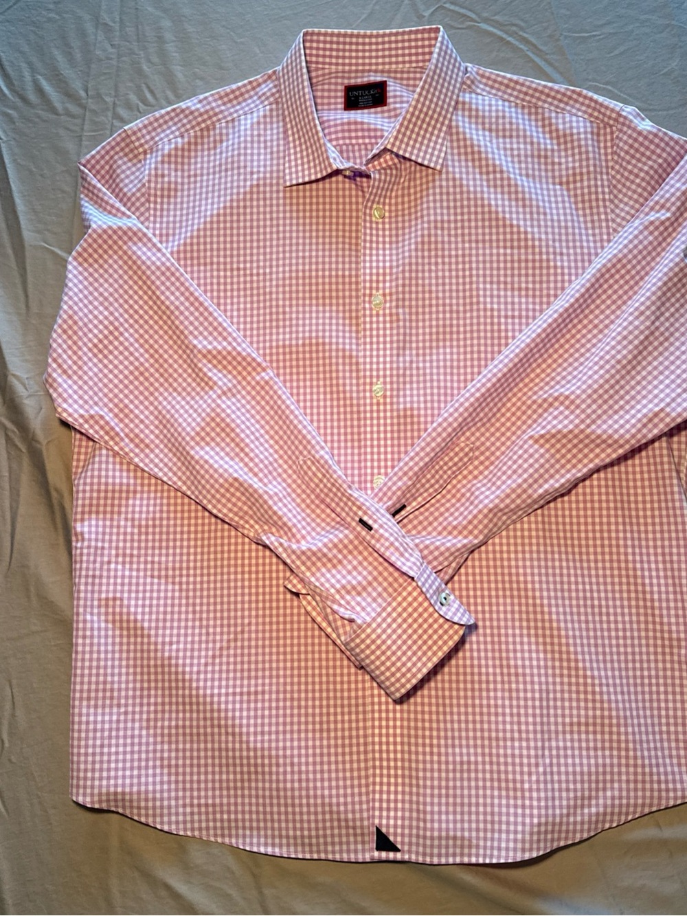 UNTUCKit Men’s Pink Gingham Dress Shirt